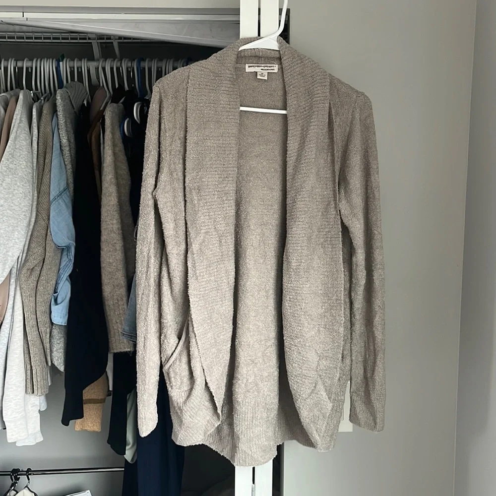 Barefoot Dreams Taupe Circle Cardi, NWOT